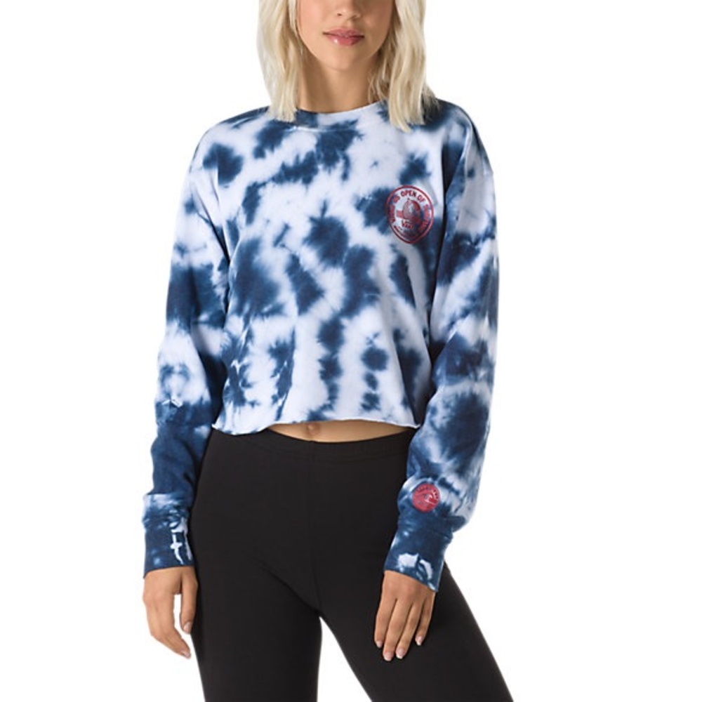 Vans US open Crop Tie Dye Sweatshirt size xs blue